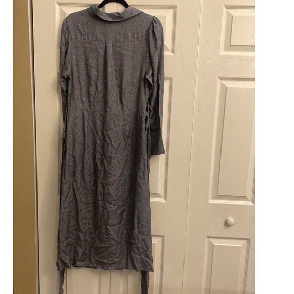 Jens Pirate Booty Women's Medium Blue Floral Maxi Twist Front Dress - Picture 7 of 8